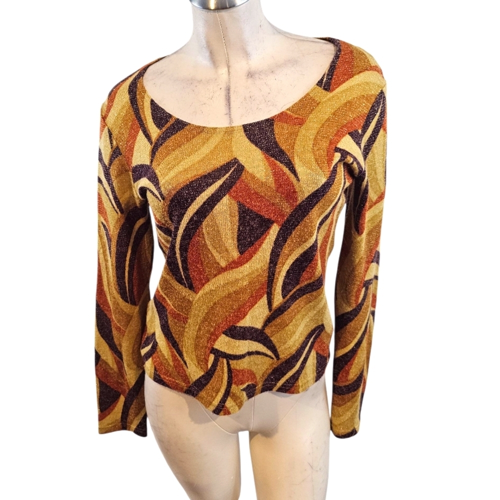 Coco Y Club Size M Multicolor Abstract Women Top